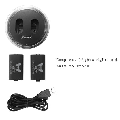 2-Pack Rechargeable Batteries Compatible with Xbox Series X, Series S, and Xbox One - Comes with 2 2800Mah Batteries and Charging Station - Smart LED Indicator