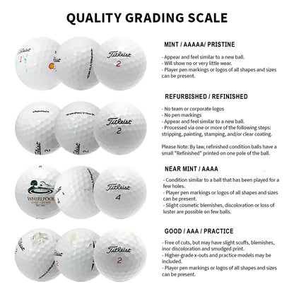 Mixed Golf Ball Brands, Mint/ 5A/ AAAAA Quality, 48 Pack, White