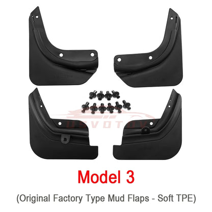 Soft Mud Flaps For Tesla Model 3 Y Juniper 2025 2024 Accessories TPE Mudguards Fender Anti-Snow Anti-Sand Guard Protector Cover