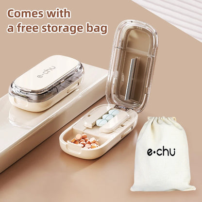 Pill Cutter With Invisible Storage Box Portable 2 In 1 Mini Drug Tablet Medicine Small Small Medicine Box Health Care Pills Case