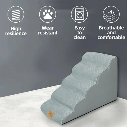 PetEase Stairs – Removable Cover Pet Training Stairs with 3, 4, 5 Steps for Beds, Sofas, Cats, and Dogs
