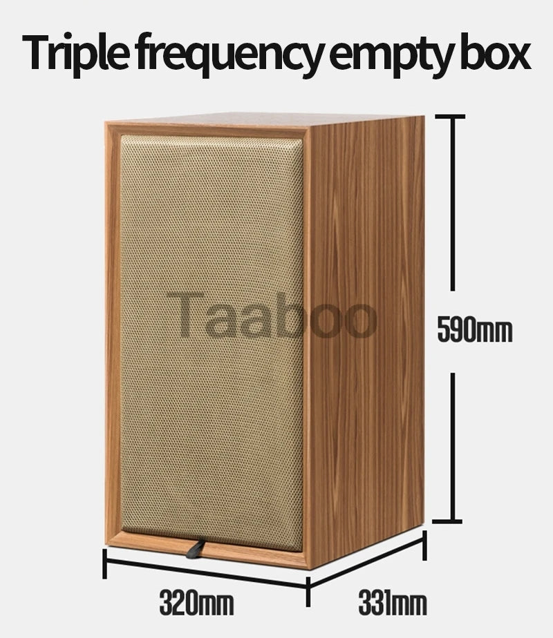 8 Inch Three-Way Labyrinth Speaker Empty Box Bookshelf Speaker Home Speaker DIY Hifi Audio Wooden Handmade Box Passive Speaker