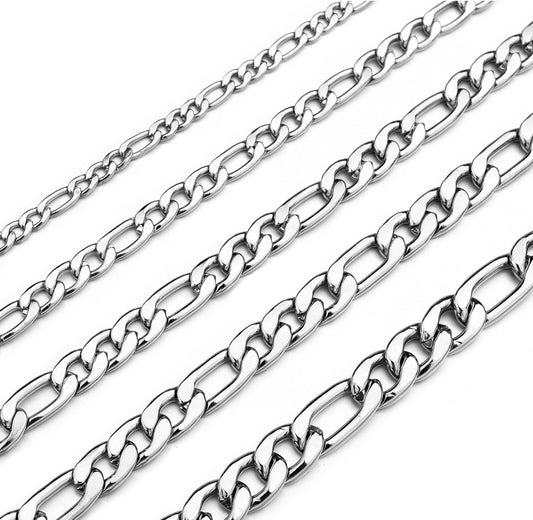 Figaro Chain Necklace Stainless Steel Real Gold Plated Chains for Men Women Jewelry